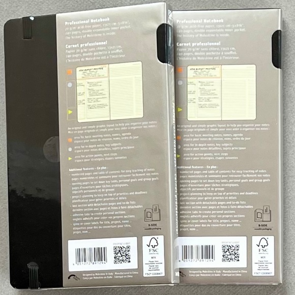 Moleskine Professional Notebook-Pro Collection Hardcover, Lg-5"x8.5", 240 pages - Picture 2 of 2